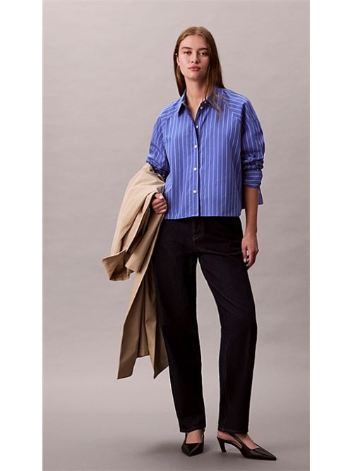 yd stripe boxy cropped shirt CALVIN KLEIN JEANS | LV047C118GXNS